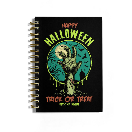 Halloween Zombie Hand Notebook with Gold Coil