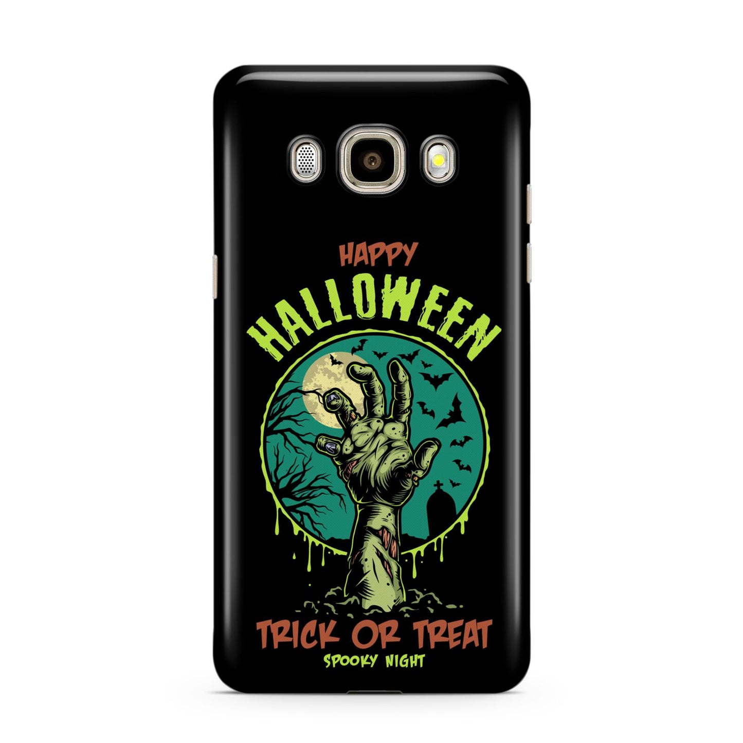 Halloween Zombie Hand Samsung Galaxy J7 2016 Case on gold phone