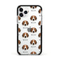 Hamiltonstovare Icon with Name Apple iPhone 11 Pro in Silver with Black Impact Case