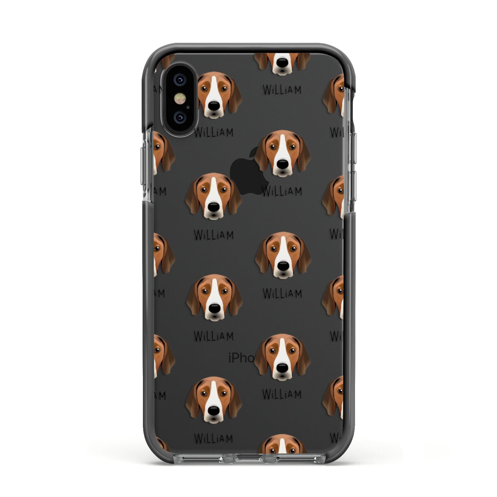 Hamiltonstovare Icon with Name Apple iPhone Xs Impact Case Black Edge on Black Phone