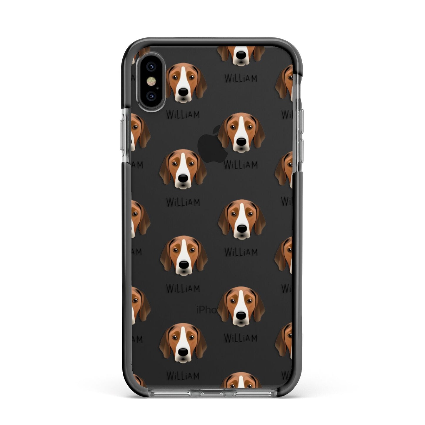 Hamiltonstovare Icon with Name Apple iPhone Xs Max Impact Case Black Edge on Black Phone