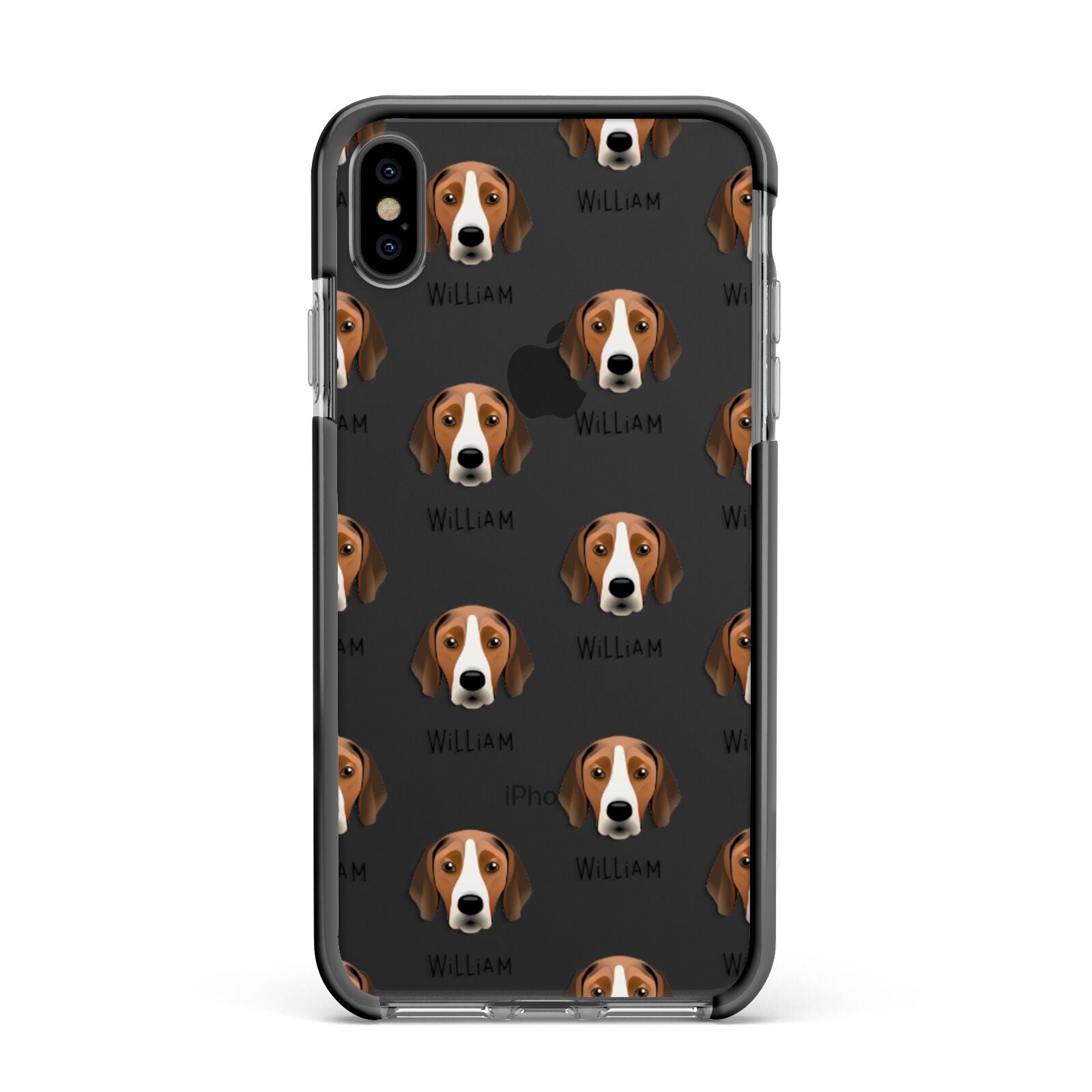 Hamiltonstovare Icon with Name Apple iPhone Xs Max Impact Case Black Edge on Black Phone