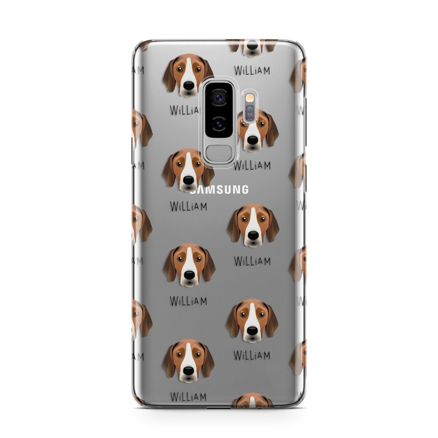 Hamiltonstovare Icon with Name Samsung Galaxy S9 Plus Case on Silver phone