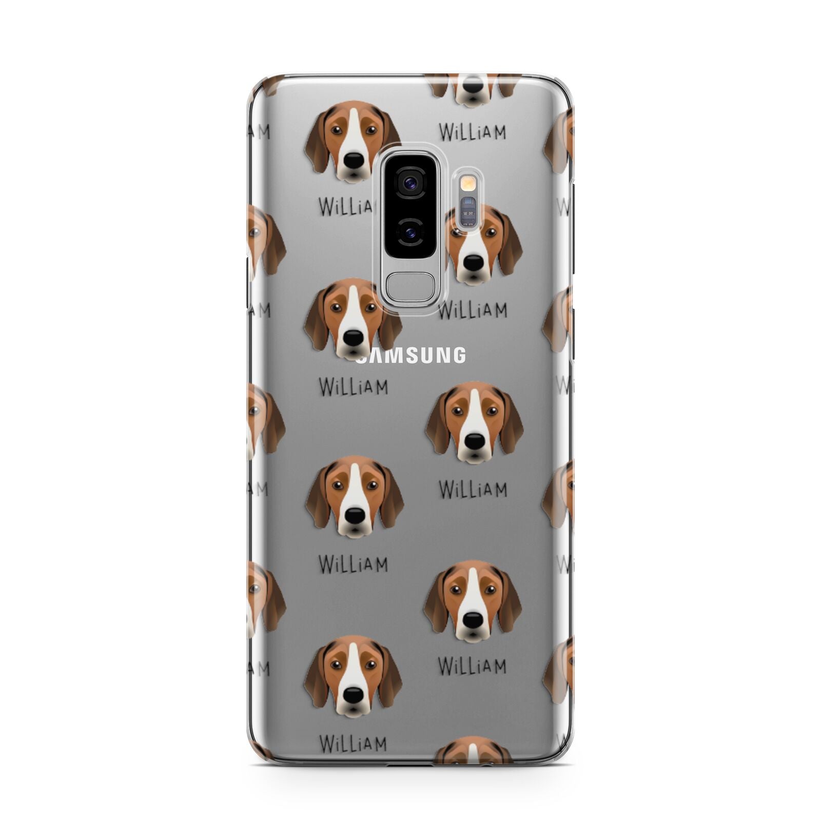 Hamiltonstovare Icon with Name Samsung Galaxy S9 Plus Case on Silver phone