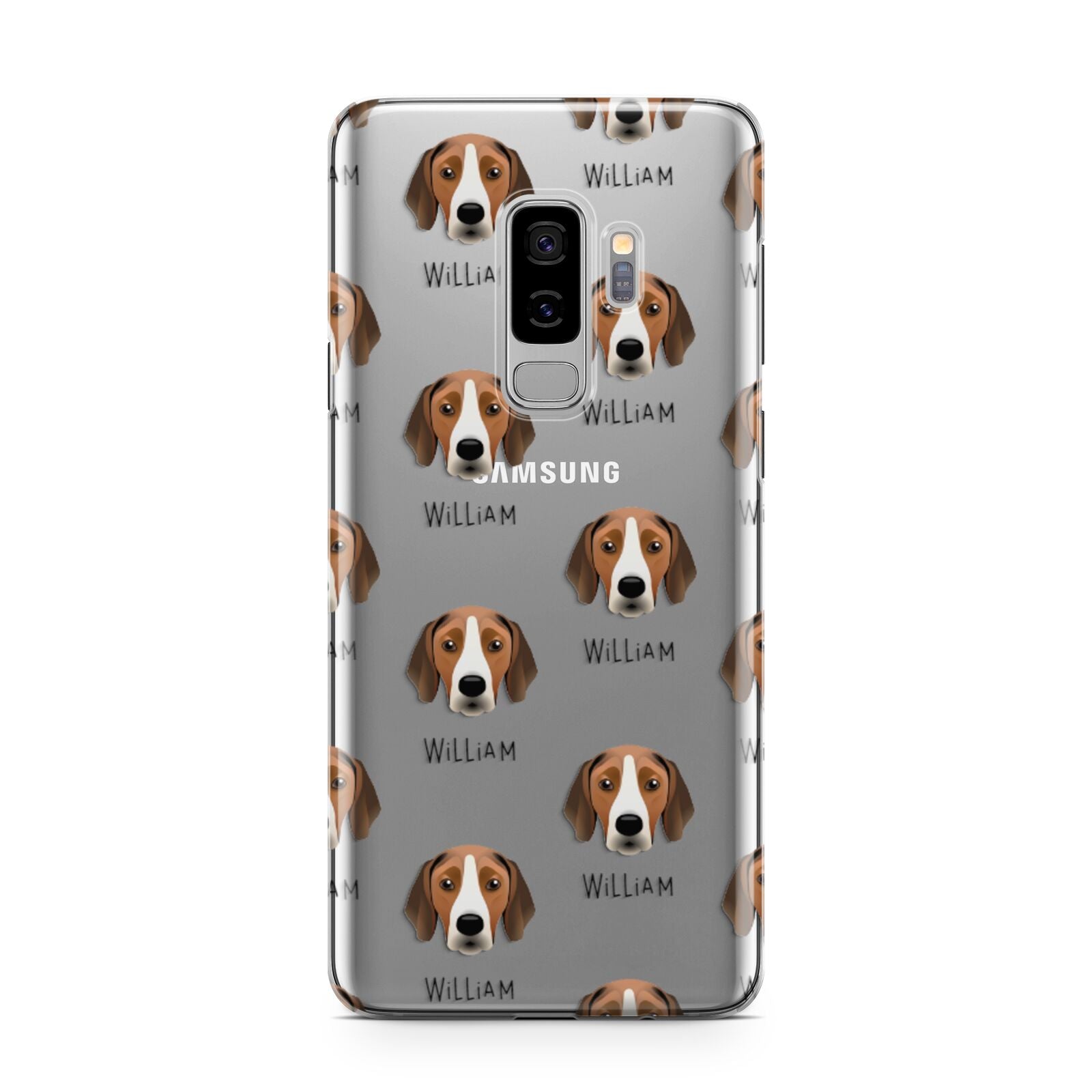 Hamiltonstovare Icon with Name Samsung Galaxy S9 Plus Case on Silver phone