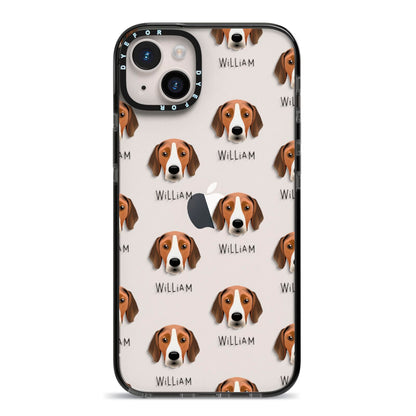 Hamiltonstovare Icon with Name iPhone 14 Plus Black Impact Case on Silver phone