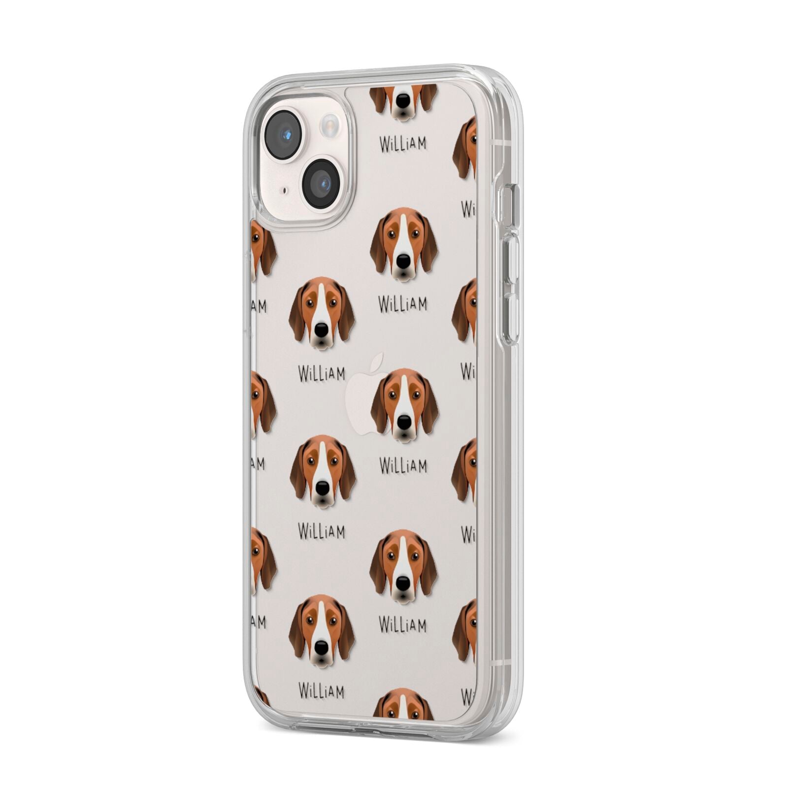 Hamiltonstovare Icon with Name iPhone 14 Plus Clear Tough Case Starlight Angled Image