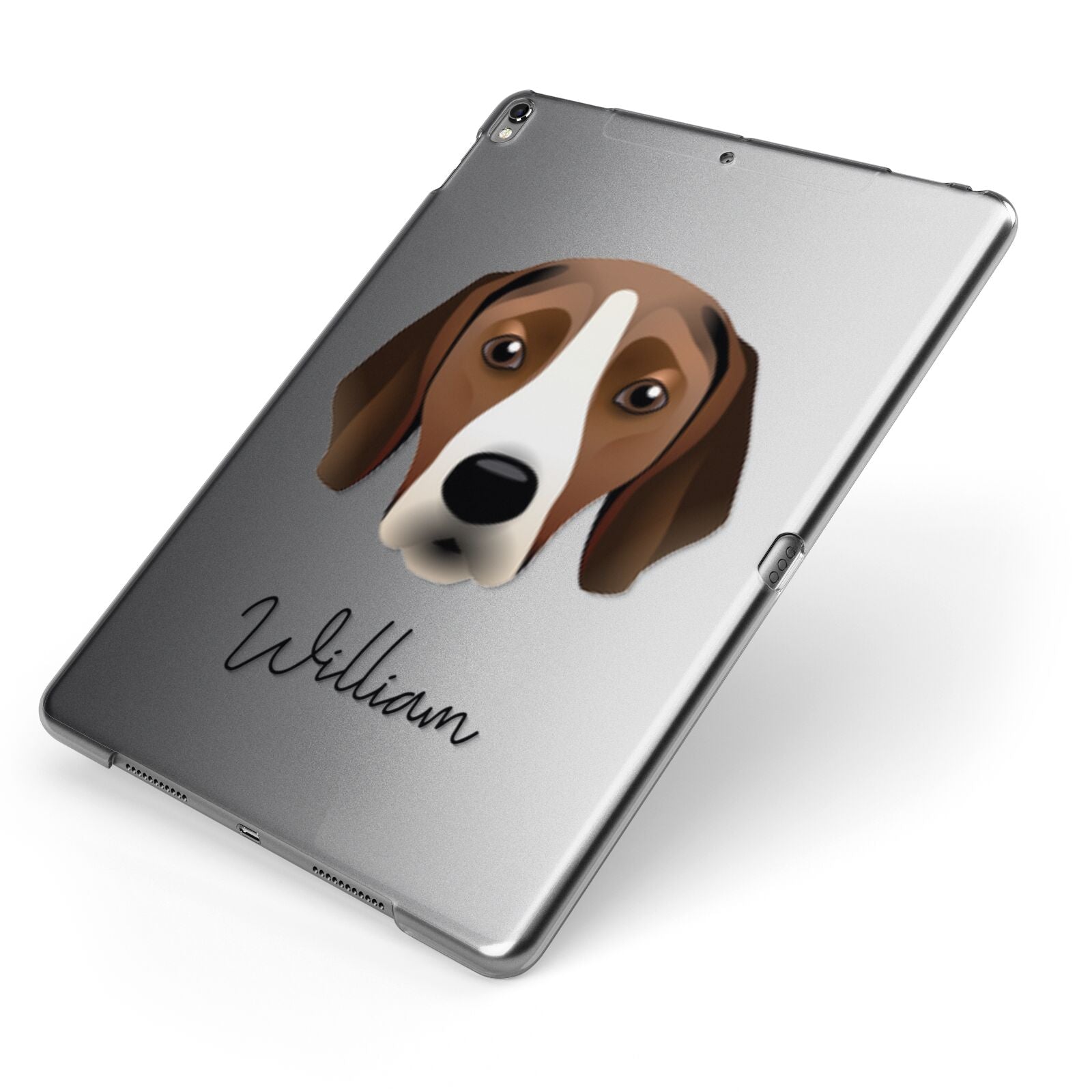 Hamiltonstovare Personalised Apple iPad Case on Grey iPad Side View