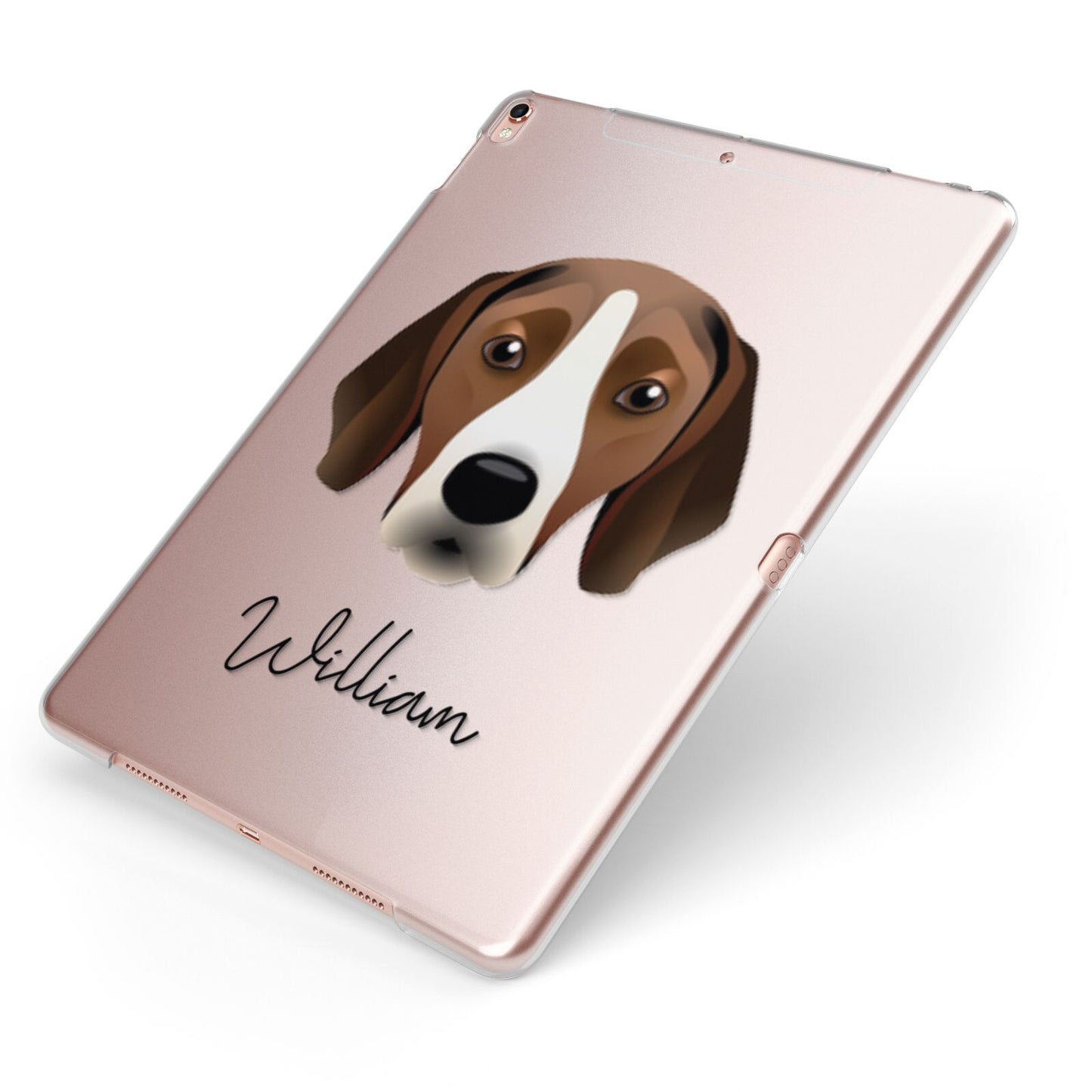 Hamiltonstovare Personalised Apple iPad Case on Rose Gold iPad Side View
