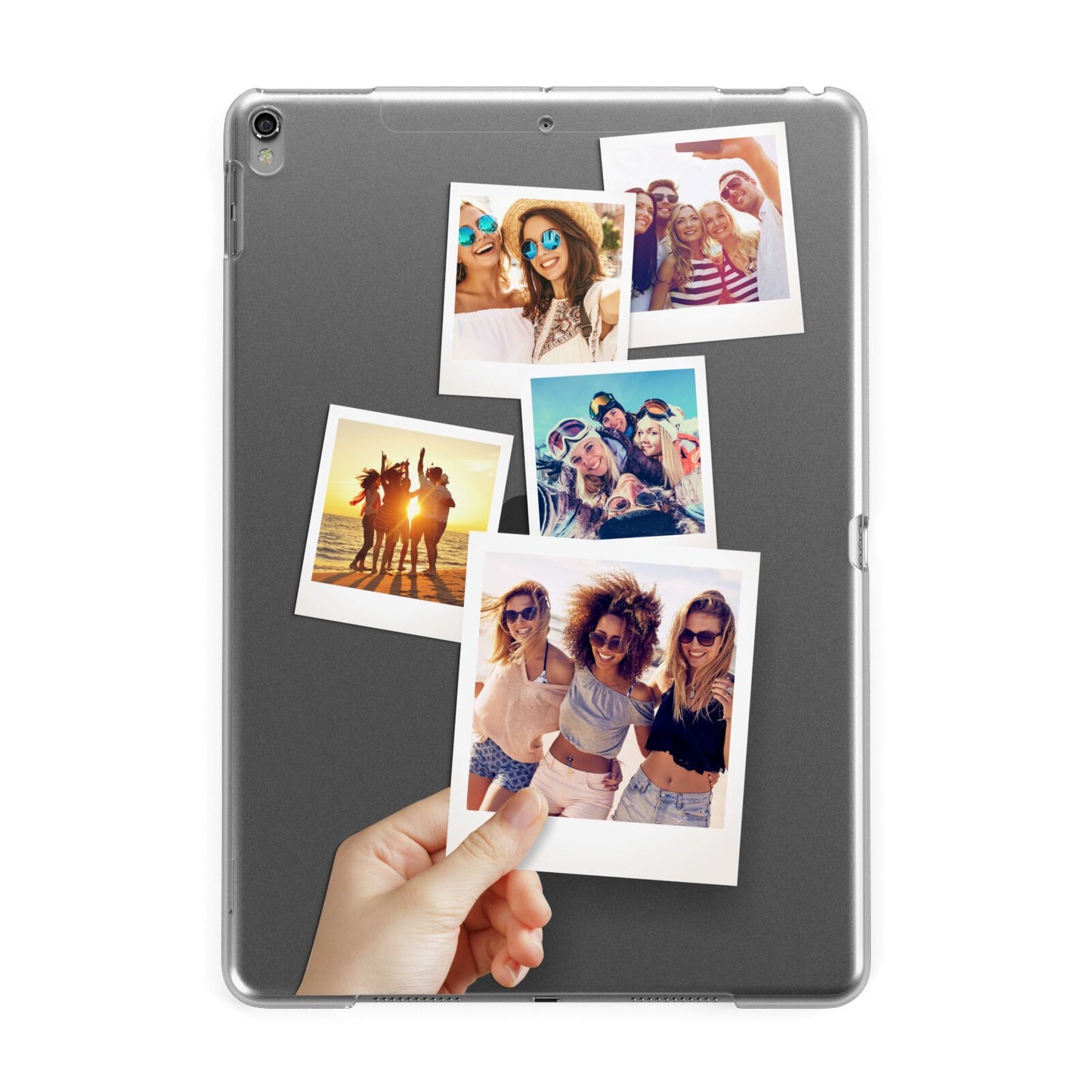 Hand Holding Photo Montage Upload Apple iPad Grey Case