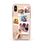 Hand Holding Photo Montage Upload Apple iPhone Xs Impact Case Pink Edge on Gold Phone