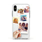 Hand Holding Photo Montage Upload Apple iPhone Xs Impact Case White Edge on Silver Phone