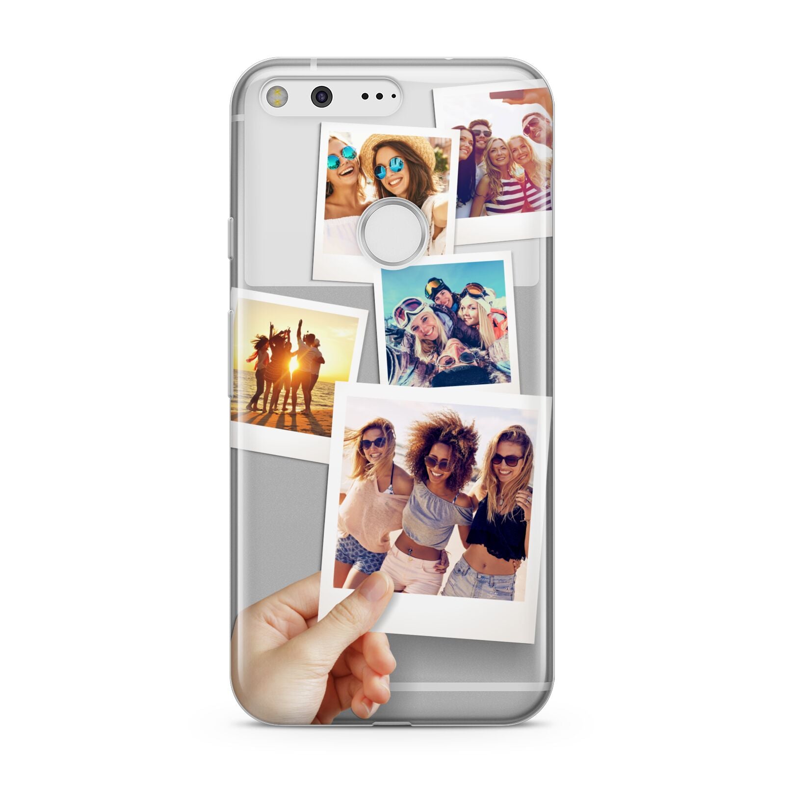 Hand Holding Photo Montage Upload Google Pixel Case