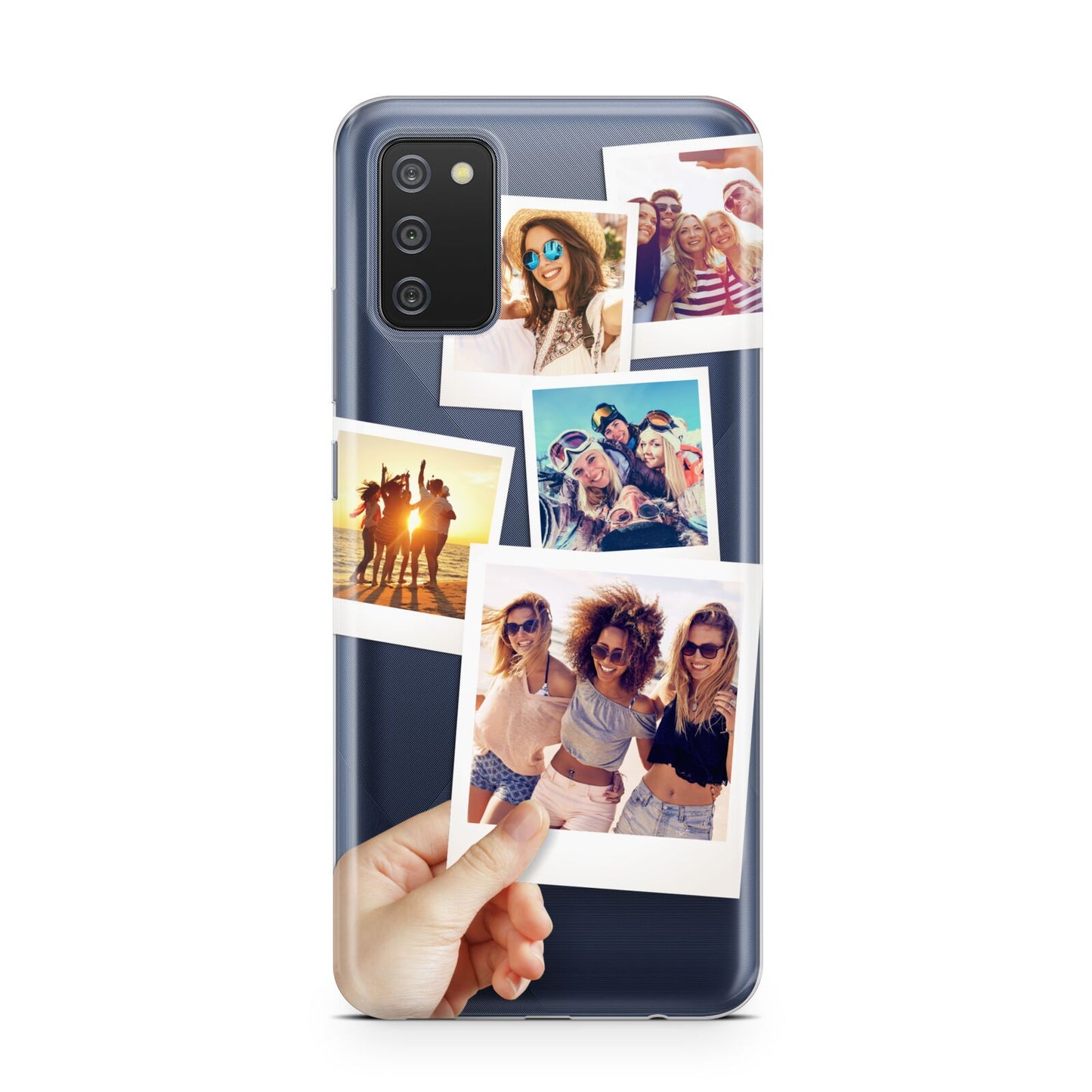 Hand Holding Photo Montage Upload Samsung A02s Case