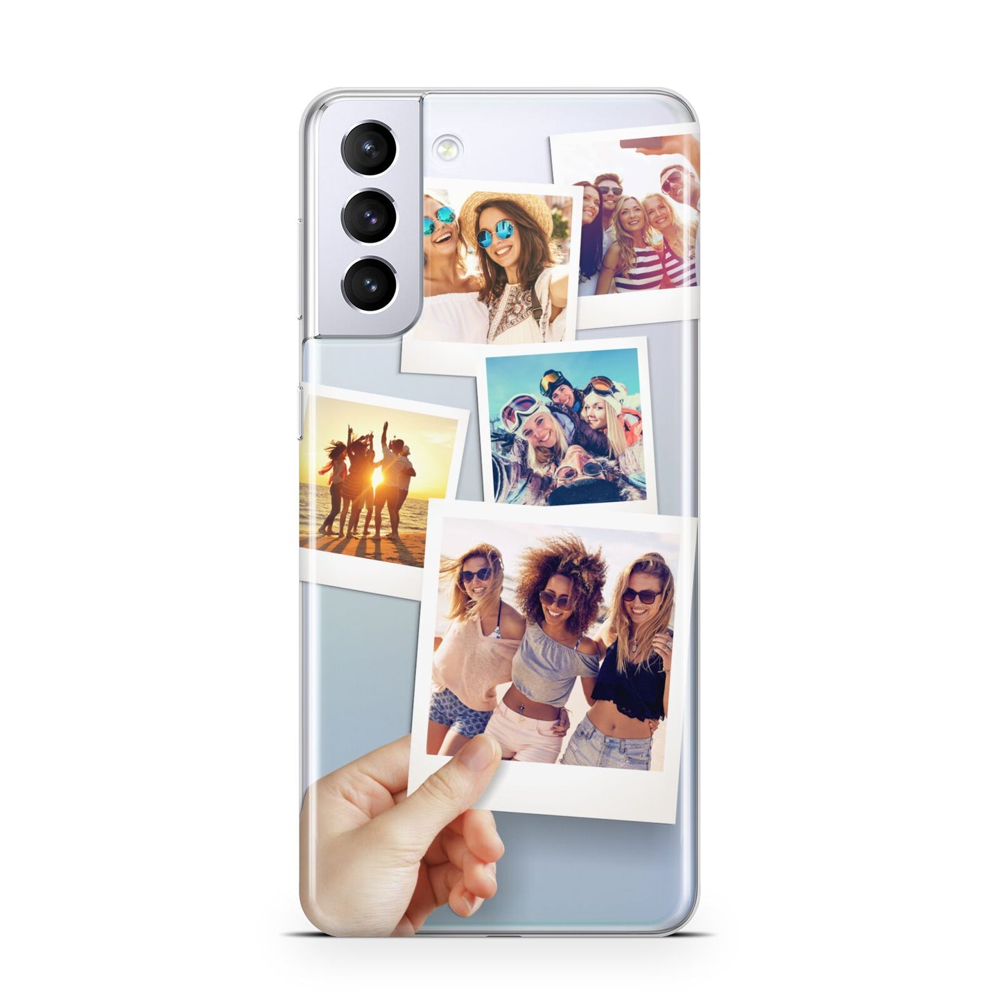 Hand Holding Photo Montage Upload Samsung S21 Plus Phone Case