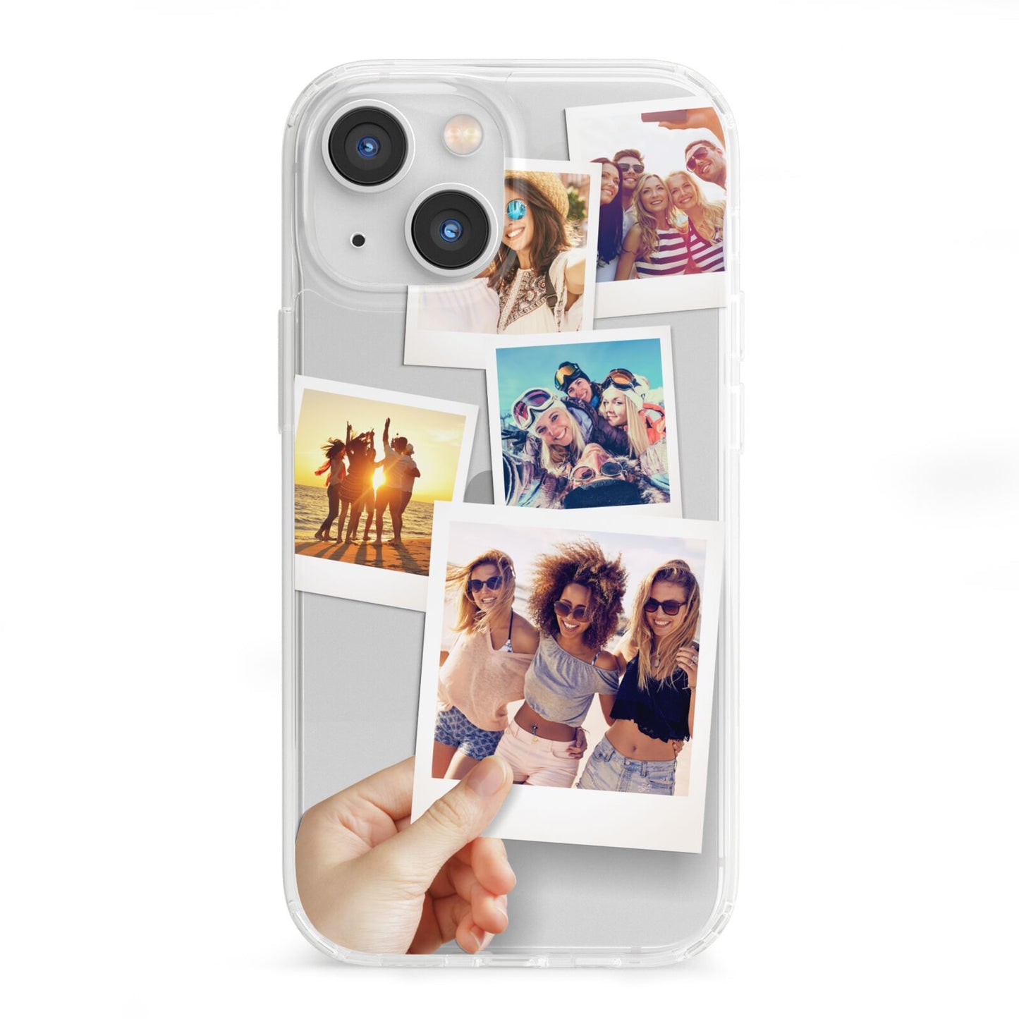 Hand Holding Photo Montage Upload iPhone 13 Mini Clear Bumper Case