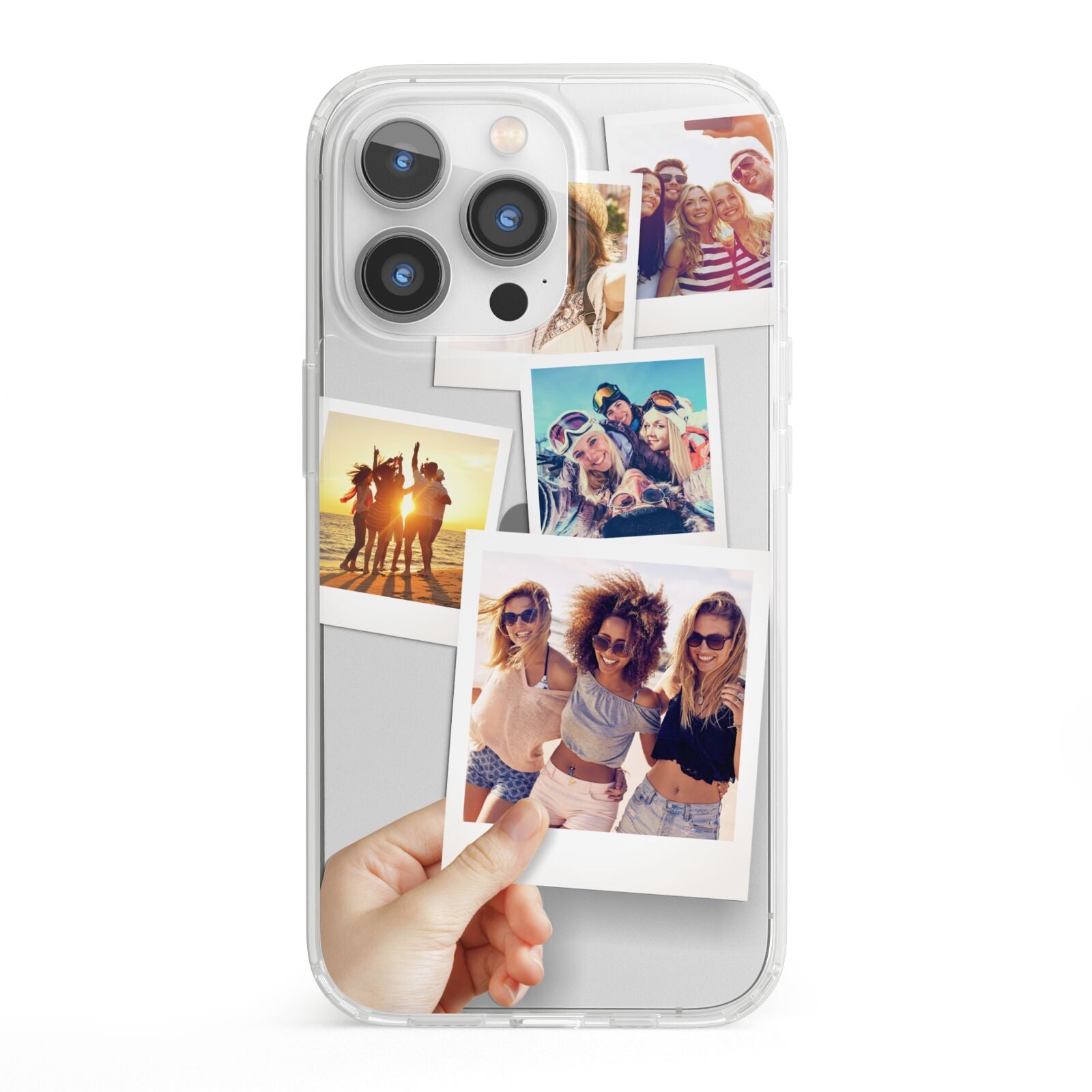 Hand Holding Photo Montage Upload iPhone 13 Pro Clear Bumper Case