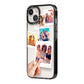 Hand Holding Photo Montage Upload iPhone 14 Black Impact Case Side Angle on Silver phone