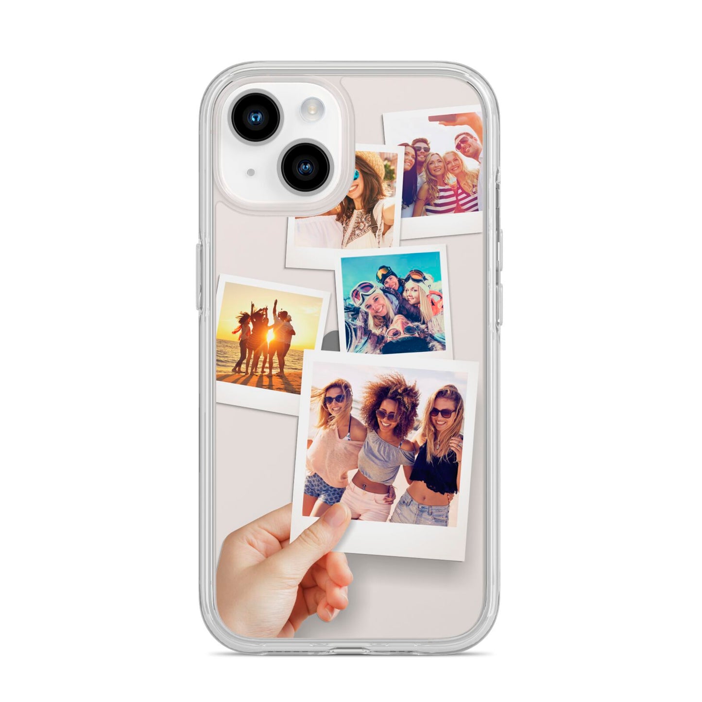 Hand Holding Photo Montage Upload iPhone 14 Clear Tough Case Starlight