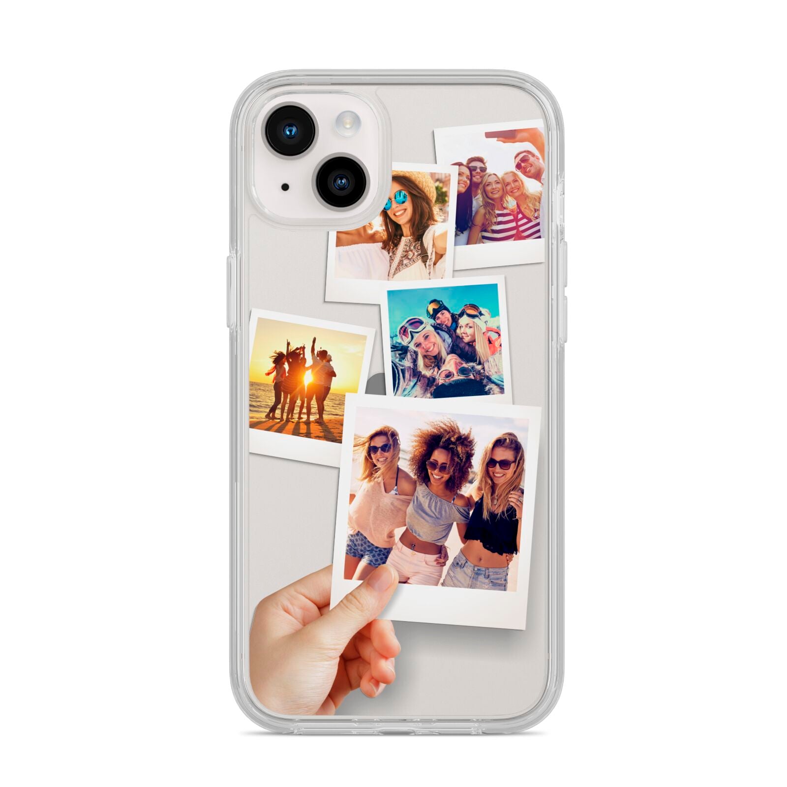 Hand Holding Photo Montage Upload iPhone 14 Plus Clear Tough Case Starlight