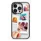 Hand Holding Photo Montage Upload iPhone 14 Pro Black Impact Case on Silver phone
