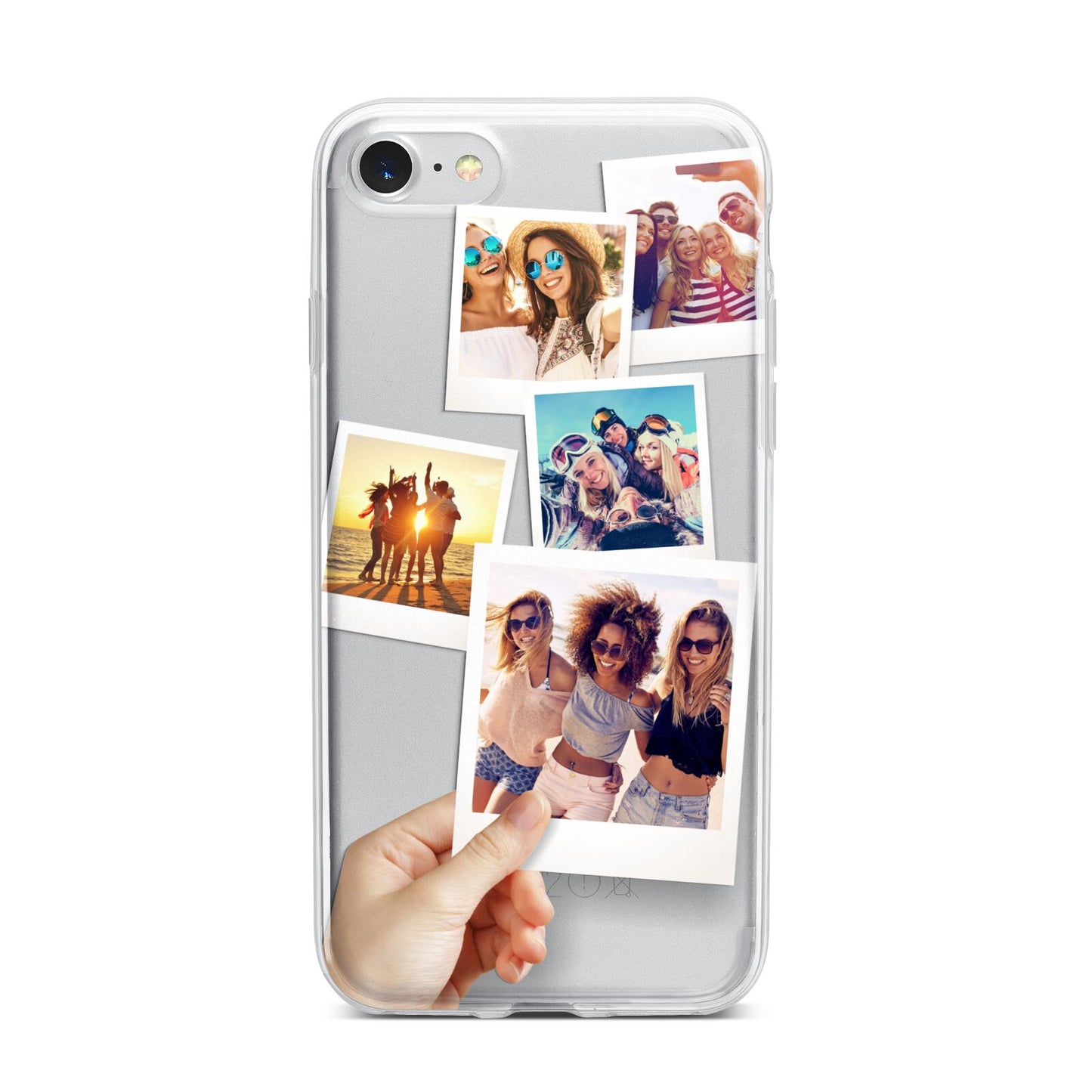 Hand Holding Photo Montage Upload iPhone 7 Bumper Case on Silver iPhone