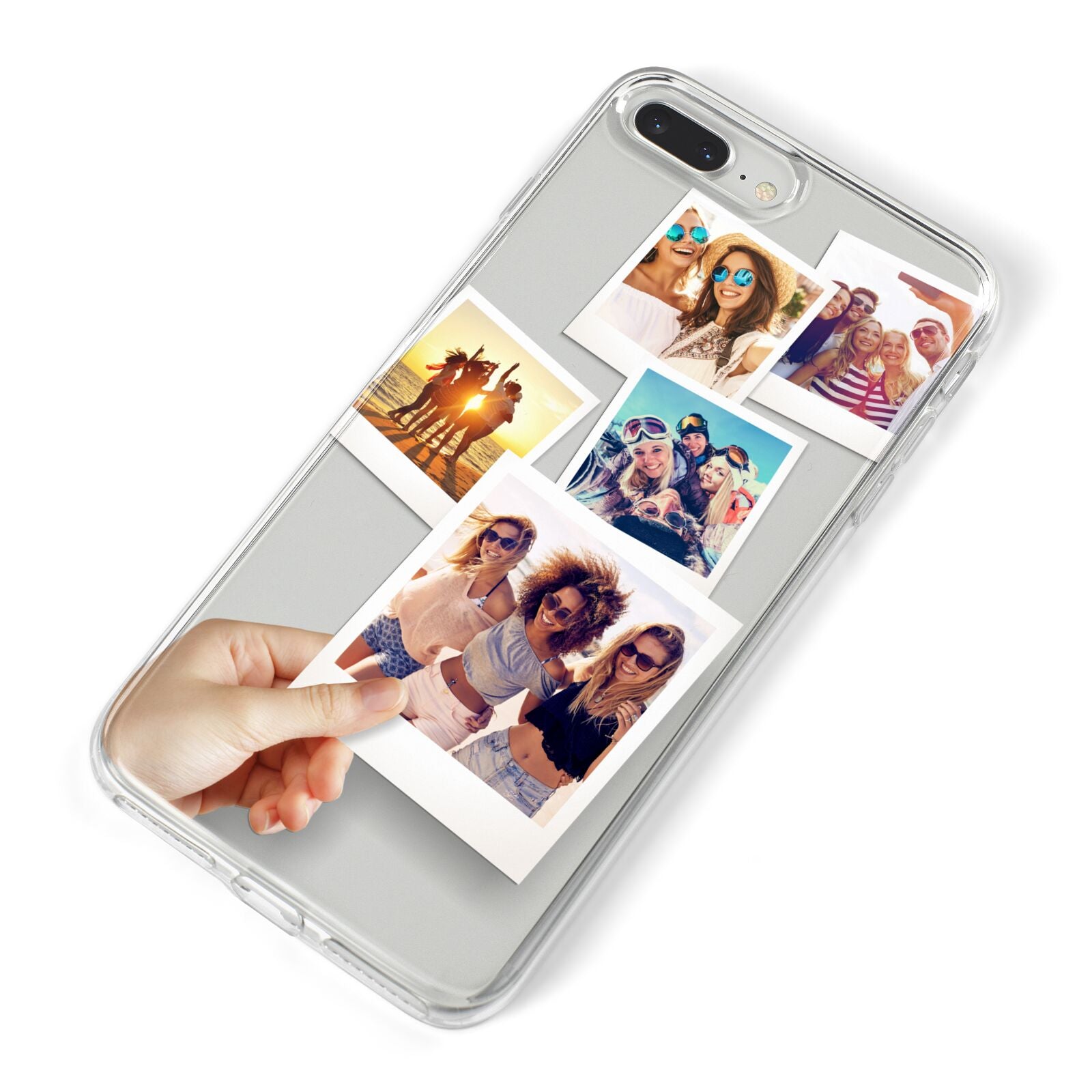 Hand Holding Photo Montage Upload iPhone 8 Plus Bumper Case on Silver iPhone Alternative Image