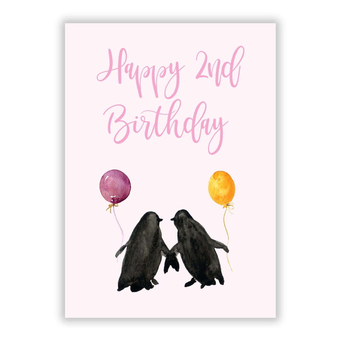 Happy 2nd Birthday A5 Flat Greetings Card