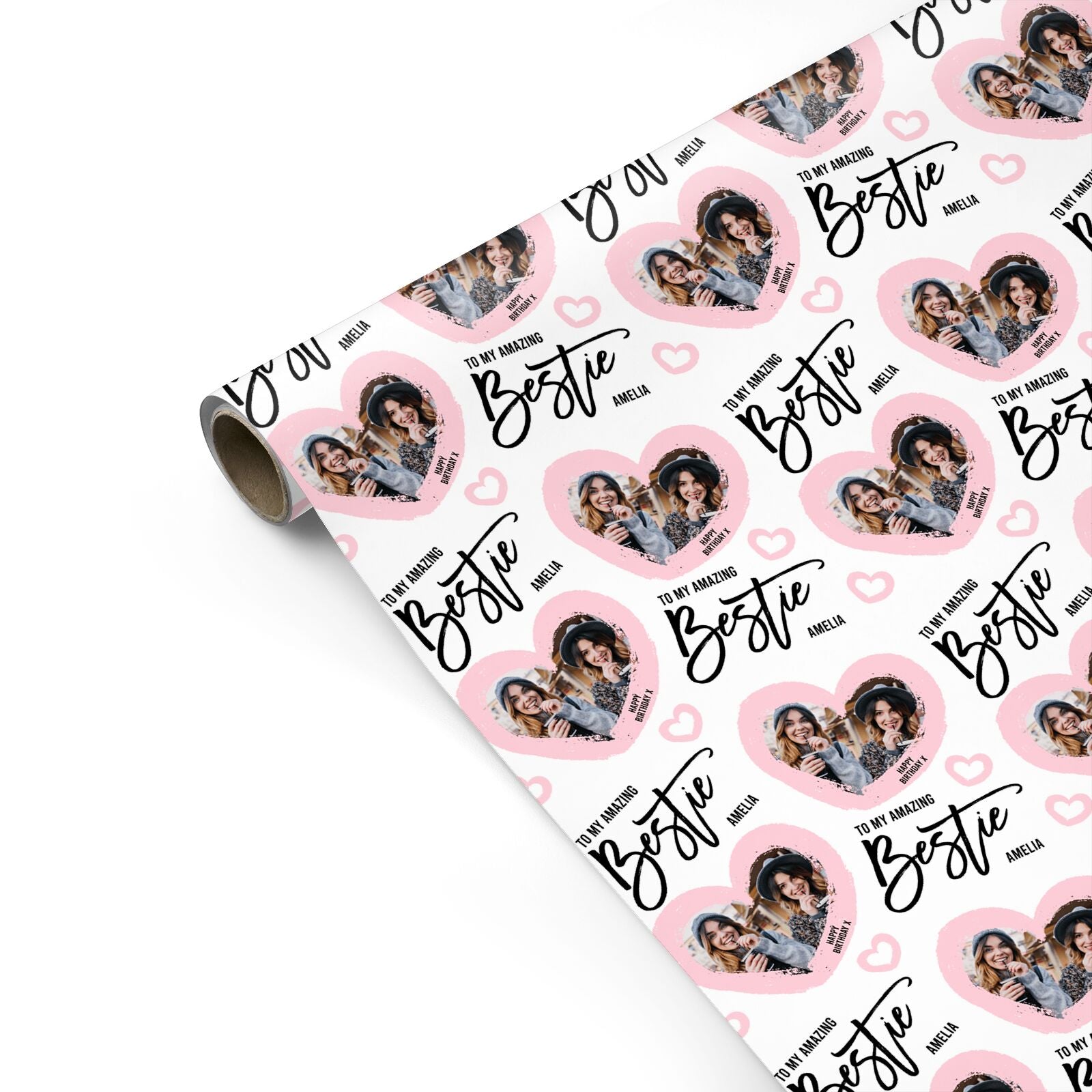 Happy Birthday Bestie Photo Upload Personalised Gift Wrap