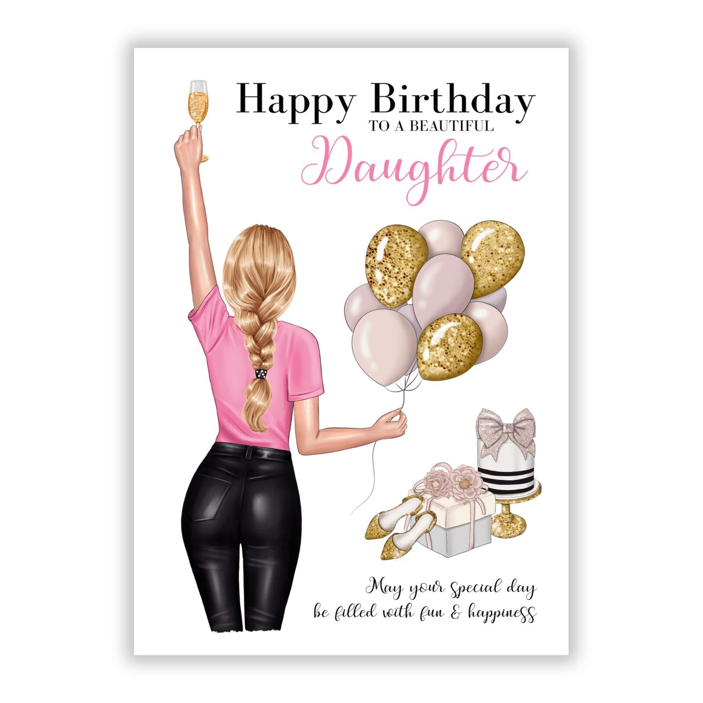 Happy Birthday Daughter A5 Flat Greetings Card