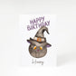 Happy Birthday Halloween Cat A5 Greetings Card