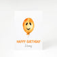 Happy Birthday Orange Halloween Balloon A5 Greetings Card