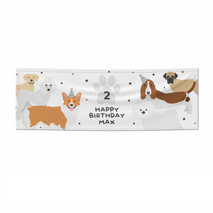Happy Birthday Personalised Dogs Banner