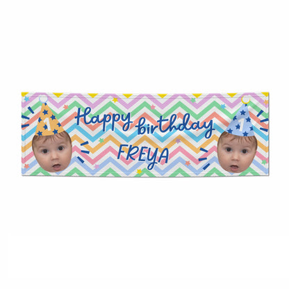 Happy Birthday Personalised Face 6x2 Paper Banner