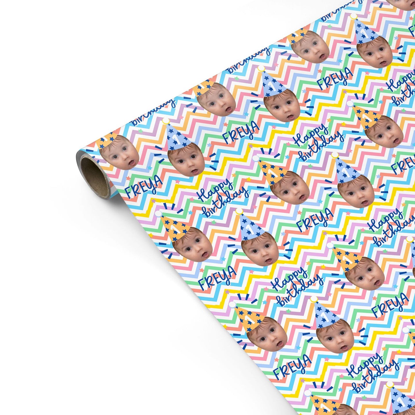 Happy Birthday Personalised Face Personalised Gift Wrap