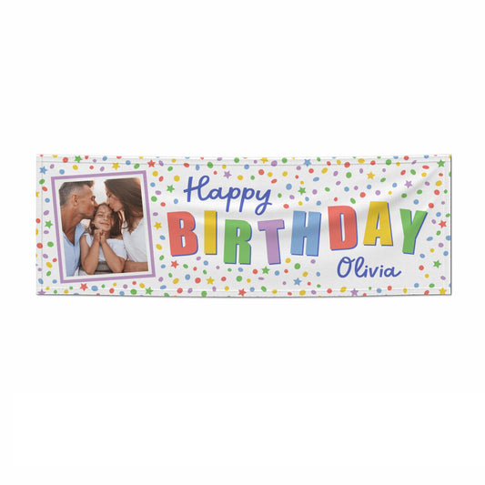 Happy Birthday Personalised Photo Upload 6x2 Paper Banner
