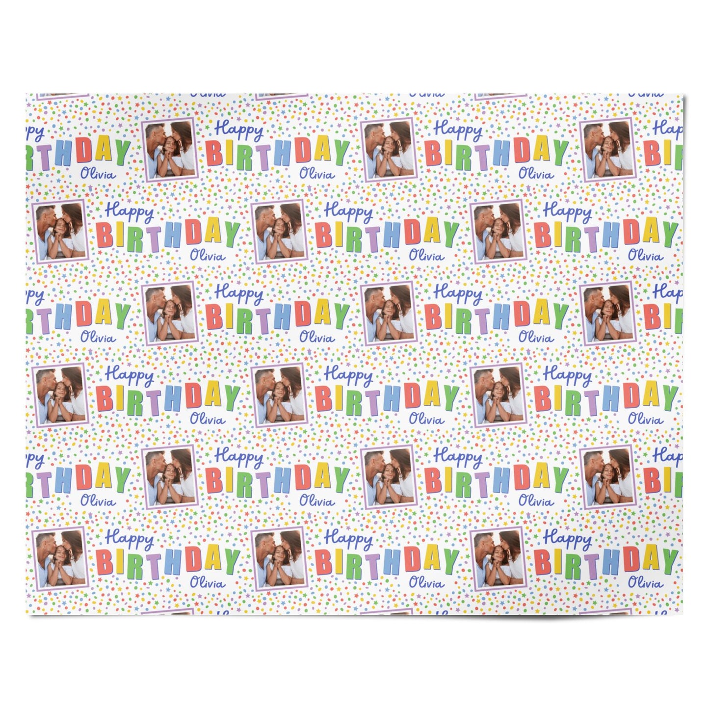 Happy Birthday Personalised Photo Upload Personalised Wrapping Paper Alternative