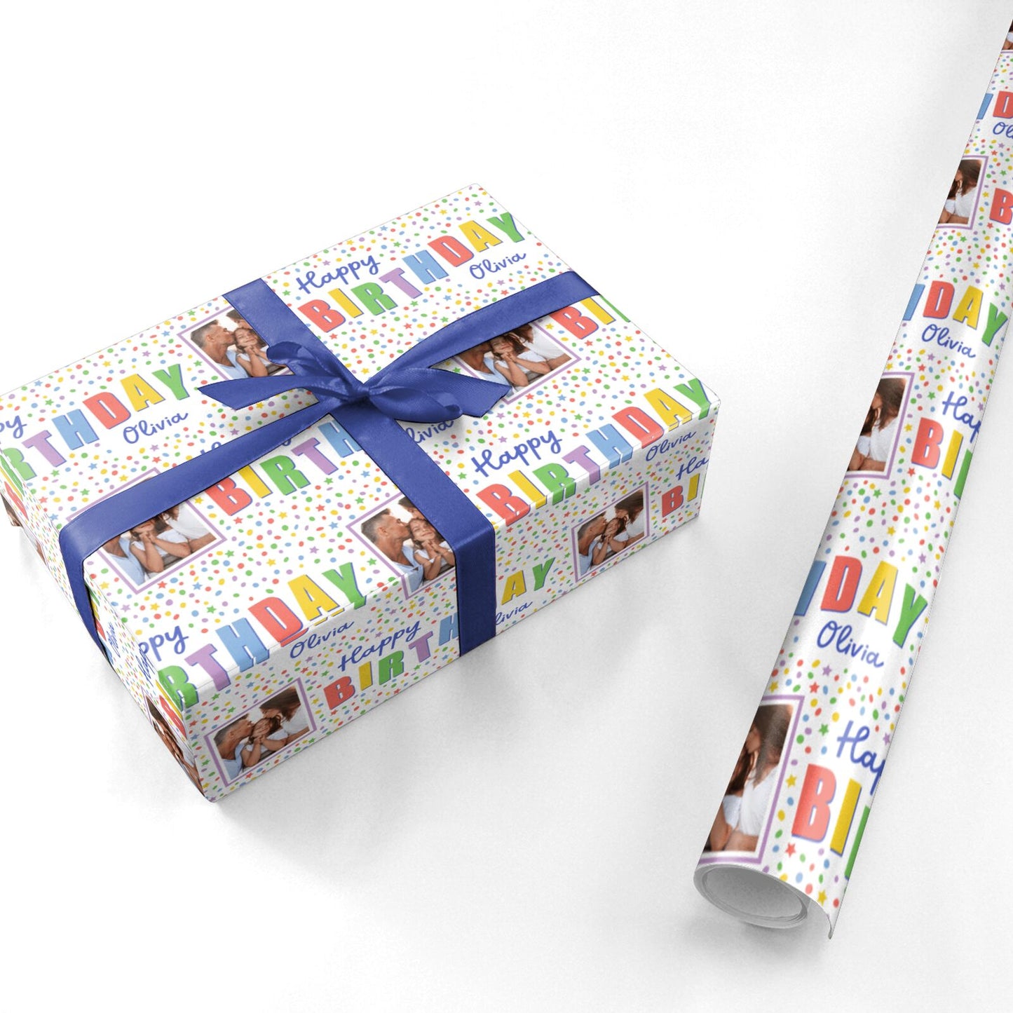 Happy Birthday Personalised Photo Upload Personalised Wrapping Paper
