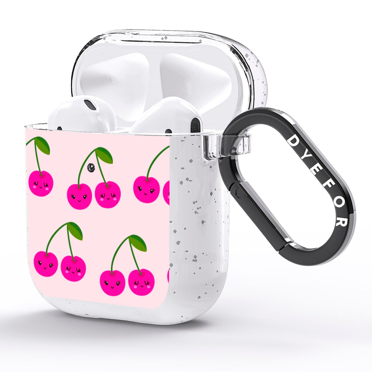 Happy Cherry AirPods Glitter Case Side Image