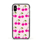Happy Cherry Apple iPhone Xs Impact Case Black Edge on Black Phone
