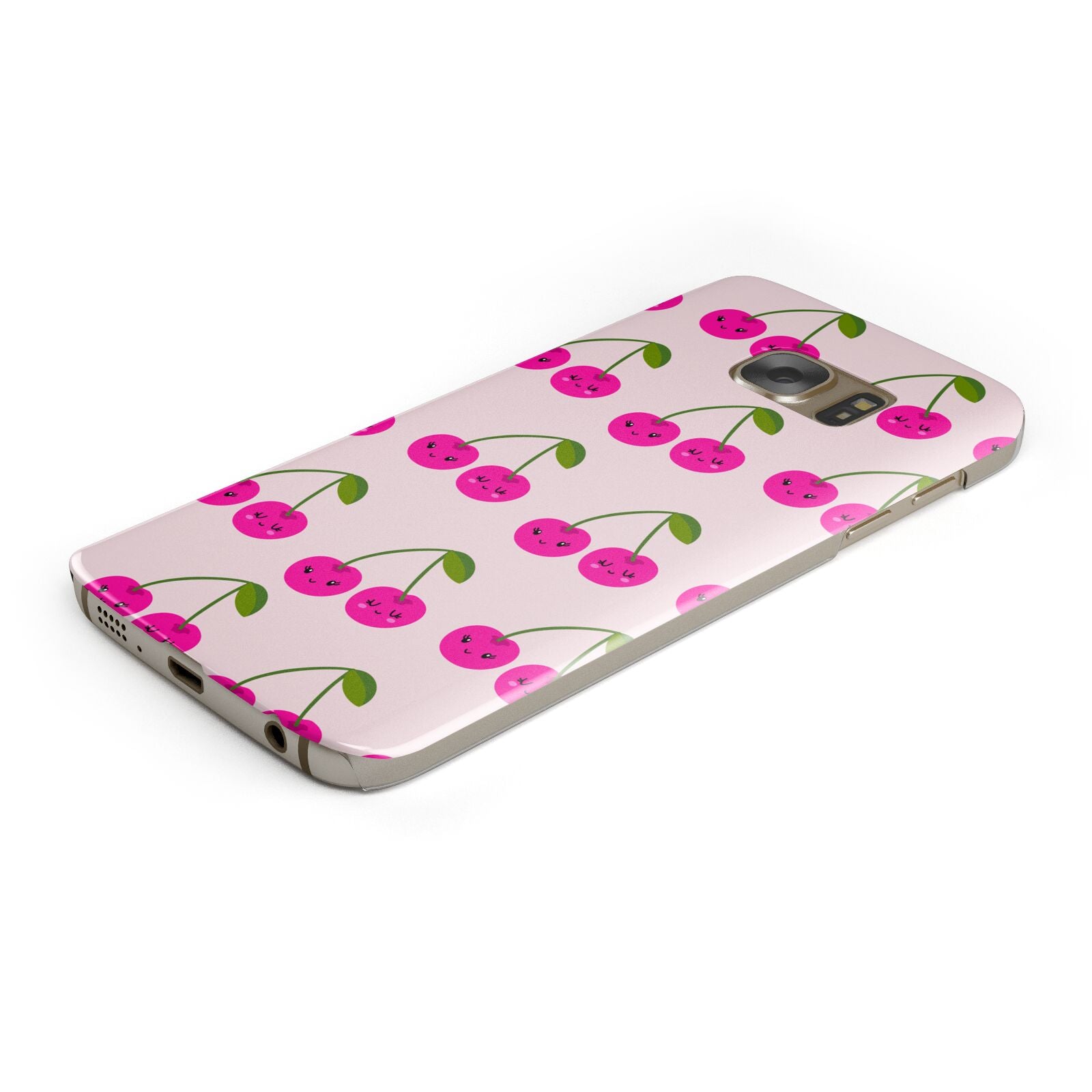 Happy Cherry Protective Samsung Galaxy Case Angled Image