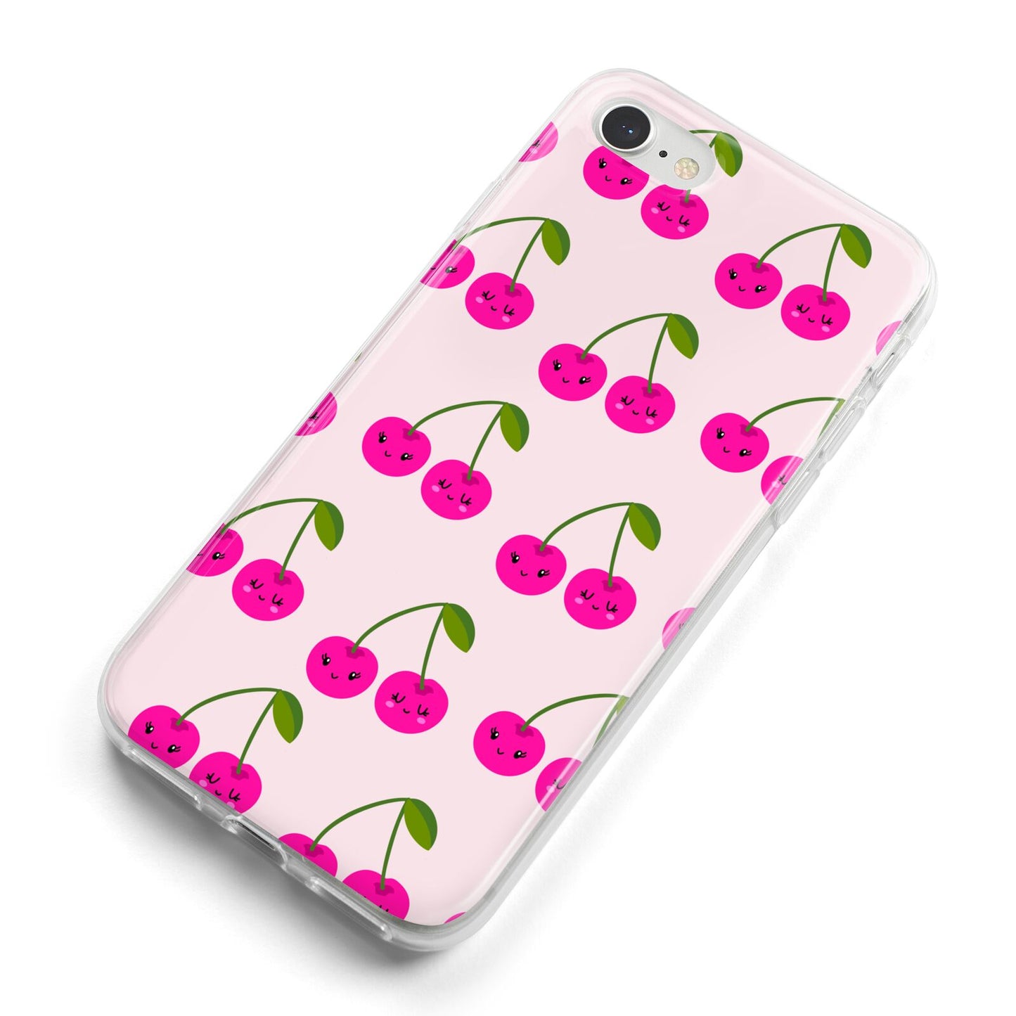 Happy Cherry iPhone 8 Bumper Case on Silver iPhone Alternative Image