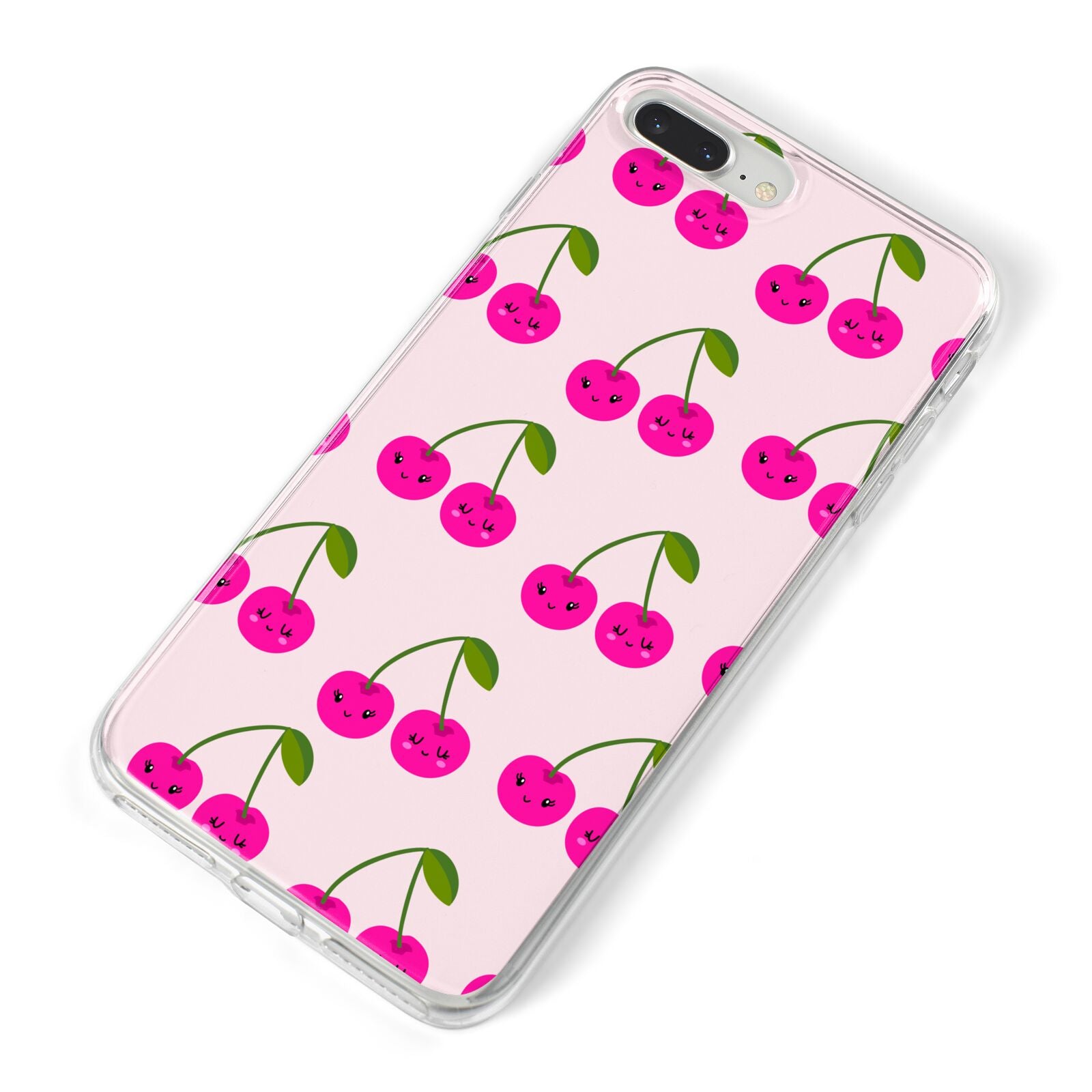 Happy Cherry iPhone 8 Plus Bumper Case on Silver iPhone Alternative Image