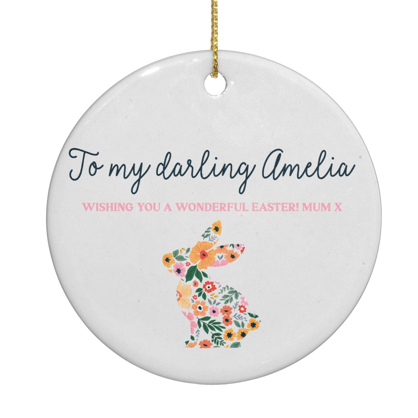 Happy Easter Circle Decoration Back Image