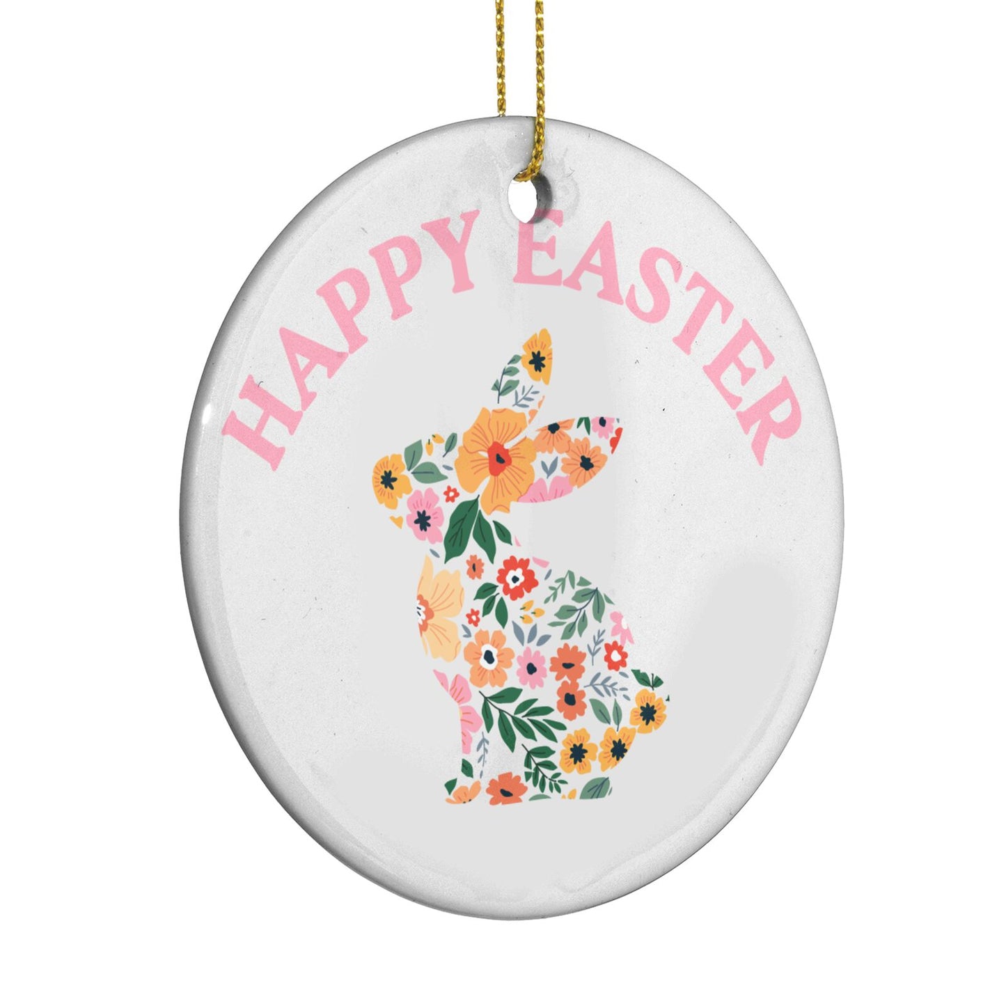 Happy Easter Circle Decoration Side Angle