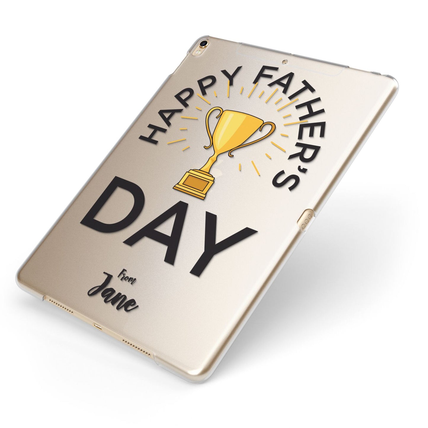 Happy Fathers Day Apple iPad Case on Gold iPad Side View