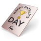 Happy Fathers Day Apple iPad Case on Rose Gold iPad Side View