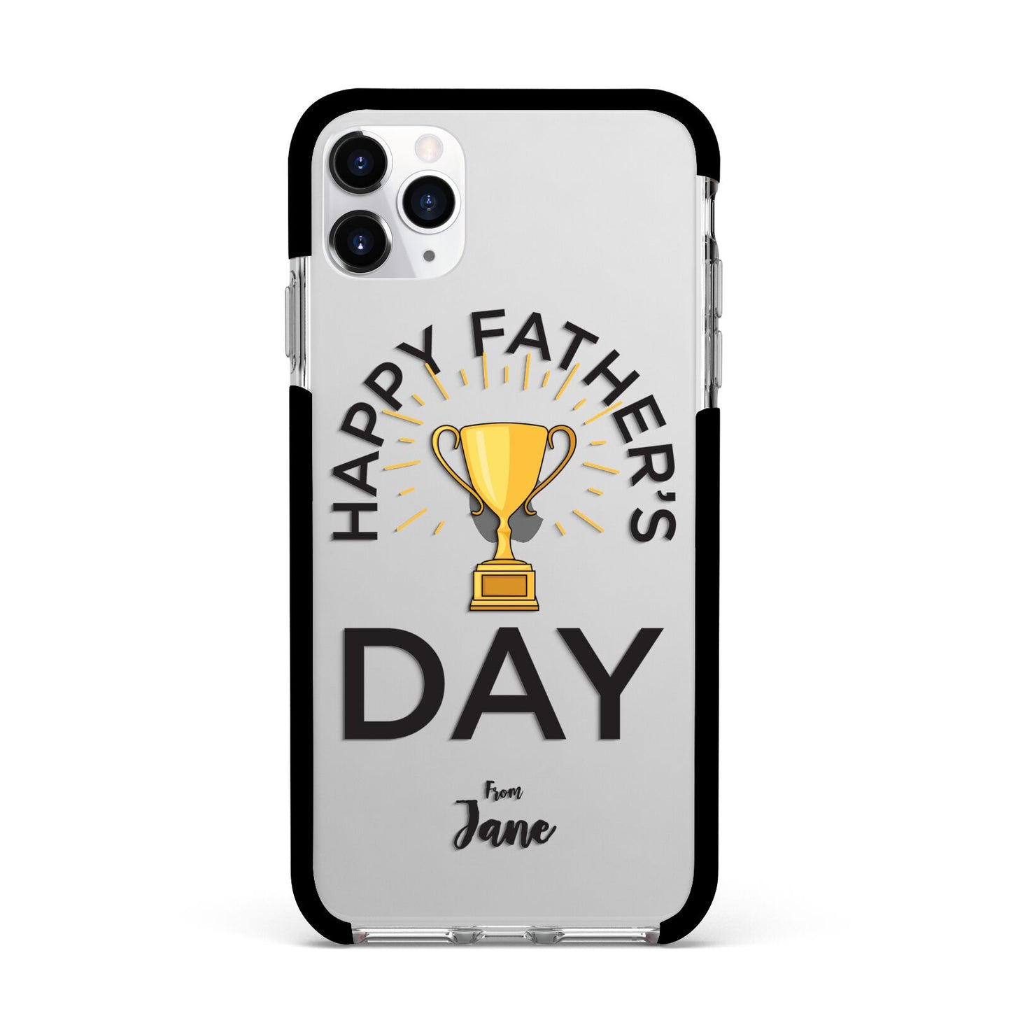 Happy Fathers Day Apple iPhone 11 Pro Max in Silver with Black Impact Case