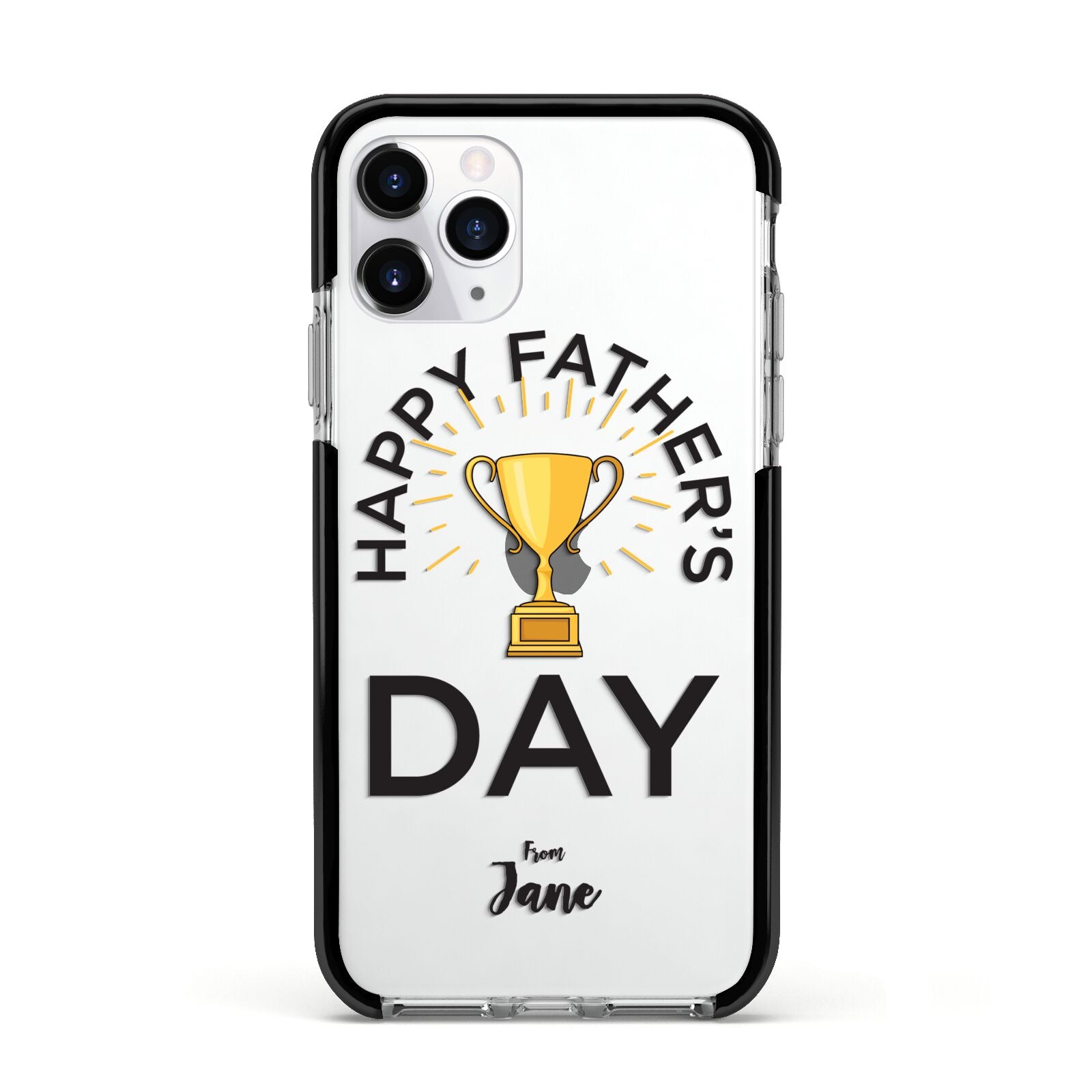 Happy Fathers Day Apple iPhone 11 Pro in Silver with Black Impact Case