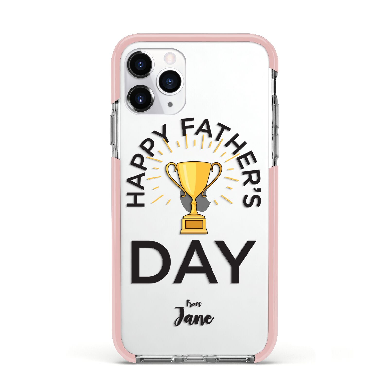 Happy Fathers Day Apple iPhone 11 Pro in Silver with Pink Impact Case